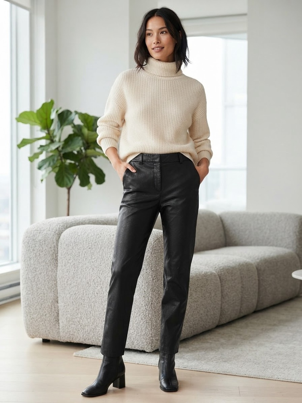 Babaton by Aritzia Command Vegan Leather Pants Black Size 00
